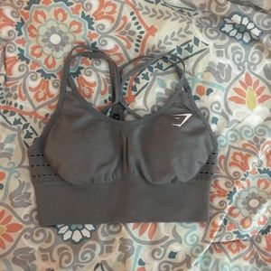 Gymshark Slate Grey Seamless Cross Back Sports Bra